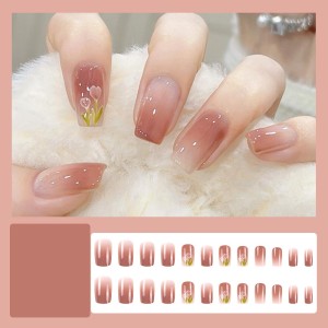 Handmade wearable nail art with silver glitter butterfly nail patches and wearable nail patches (including glue)