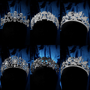 Halloween Alloy Crystal Crown Wedding Ball Party Bridal Crown