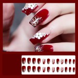 Handmade wearable nail art with silver glitter butterfly nail patches and wearable nail patches (including glue)