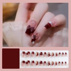 Handmade wearable nail art with silver glitter butterfly nail patches and wearable nail patches (including glue)