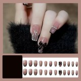 Handmade wearable nail art with silver glitter butterfly nail patches and wearable nail patches (including glue)