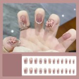 Handmade wearable nail art with silver glitter butterfly nail patches and wearable nail patches (including glue)