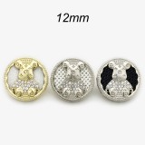 12MM Metal Diamond Bear snap button charms