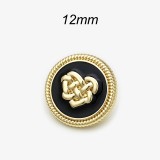 12MM Metal Love snap button charms