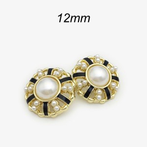 12MM Metal  Pearl snap button charms