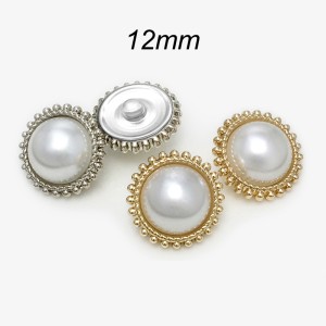 12MM Metal  Pearl snap button charms