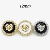 12MM Metal Love snap button charms