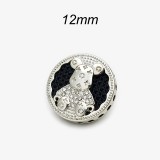 12MM Metal Diamond Bear snap button charms