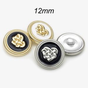 12MM Metal Love snap button charms