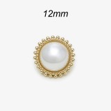 12MM Metal  Pearl snap button charms
