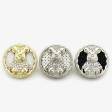 20MM Metal Diamond Bear snap button charms