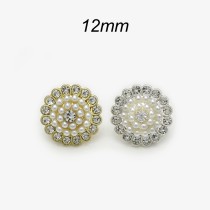 12MM Metal  Pearl snap button charms