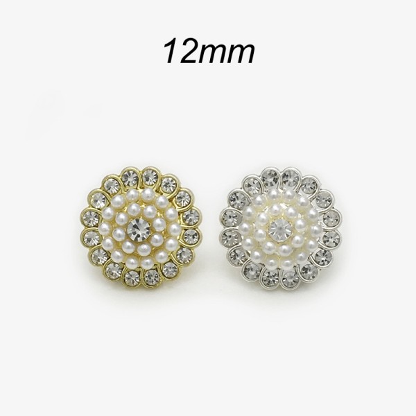 12MM Metal  Pearl snap button charms