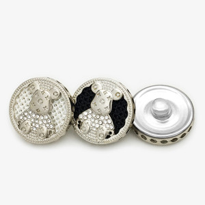 20MM Metal Diamond Bear snap button charms