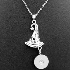 Halloween Flower owl Butterfly cross Elephant Christmas tree Necklace silver 60cm chain fit 20MM chunks snaps jewelry