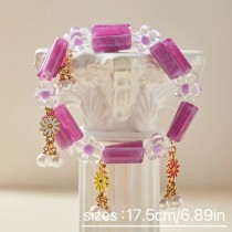 Beaded Tulip Daisy Elastic Bracelet