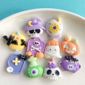20MM Cute cartoon Halloween Pumpkin Ghost  Resin snap button charms
