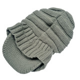 Duck tongue cap, warm knit yarn cap