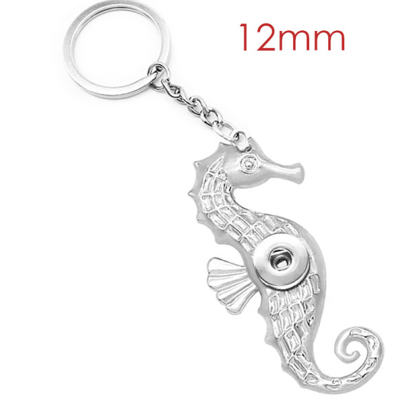 Alloy seahorse starfish keychain fit 12mm snaps