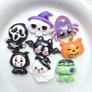 20MM Cute cartoon Halloween Pumpkin Ghost  Resin snap button charms