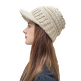 Duck tongue cap, warm knit yarn cap