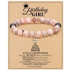 Handmade bead 8mm electroplated volcanic stone bracelet, natural stone powder zebra gold lock, birthday bracelet
