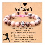 Sports Bracelet Pink Zebra Alloy Volleyball Baseball Basketball Braided Bracelet
