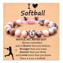 Sports Bracelet Pink Zebra Alloy Volleyball Baseball Basketball Braided Bracelet