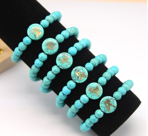 Twelve Constellations Turquoise Bracelet Natural Stone Bead Bracelet