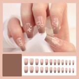 Handmade wearable nail art with silver glitter butterfly nail patches and wearable nail patches (including glue)