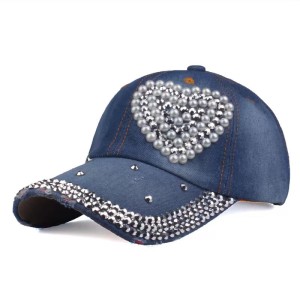 Diamond studded duckbill cap, street fashion baseball cap, love sun hat