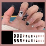 Handmade wearable nail art with silver glitter butterfly nail patches and wearable nail patches (including glue)