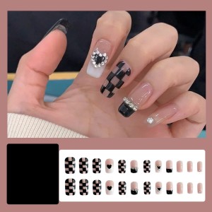 Handmade wearable nail art with silver glitter butterfly nail patches and wearable nail patches (including glue)