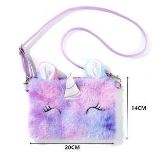 Unicorn shoulder bag, children's cartoon cute plush crossbody bag, coin purse, mermaid