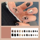 Handmade wearable nail art with silver glitter butterfly nail patches and wearable nail patches (including glue)