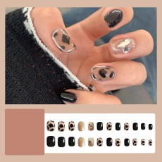 Handmade wearable nail art with silver glitter butterfly nail patches and wearable nail patches (including glue)