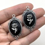 Gothic rose relief accessory Halloween pendant