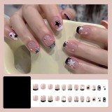 Handmade wearable nail art with silver glitter butterfly nail patches and wearable nail patches (including glue)
