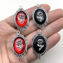 Gothic rose relief accessory Halloween pendant