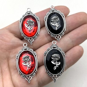 Gothic rose relief accessory Halloween pendant