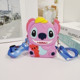 Children's bag, Stitch shoulder bag, coin purse, cute cartoon silicone bag