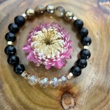 Punk metal wind bead natural stone bracelet