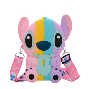 Environmentally friendly silicone cartoon Stitch children's diagonal cross mobile wallet