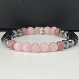 Natural Pink Crystal Ruby Obsidian Fashion Bracelet