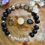 Punk metal wind bead natural stone bracelet