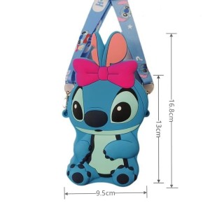 Children's bag, Stitch shoulder bag, coin purse, cute cartoon silicone bag