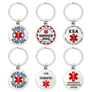 Keychain Double Snake Staff Hanger Medical Logo Keychain Pendant