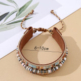 Bohemian multi-layered ribbon woven leather bracelet