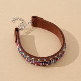 Bohemian multi-layered ribbon woven leather bracelet
