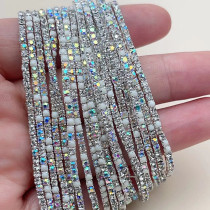 10pcs/lot Rhinestones Sparkling Elastic Bracelet with 80pcs crystal rhinestones